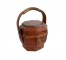 (25020272)BASKET-Antique Handpainted Wooden Octagon Wedding Basket