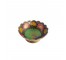 (25677071)DECORATIVE DISH-Vintage Brass & Multi-Colored Peacock Dish