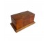 (52410678)BOX w|LID-Wooden Oak Box w|Decorative Wooden Diamond in Center & Mirror Inside Box