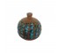 (52571066)VASE-Clay Bud Vase w|Turquoise Detailing