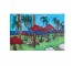 (HDEW0097)CANVAS-Sea of Red Umbrellas Painting