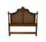 (40100394)HEADBOARD|FOOTBOARD-Queen Traditional Fruitwood Bed-Fluted Post w|Crest Top & Caned