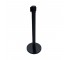 (89300015)STANCHION-Single Black Matte w/ Retractable Belt