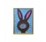 (8521PJ27)FRAMED ART-Polka Bunny Brown & Blue