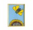 (8521PJ33)FRAMED ART-Blue Sky |Demilune Sunflower |Bee Gold |Frame