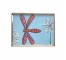 (8521PJ35)FRAMED ART-Pink Dragonfly Amber Metallic Frame
