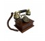 (52315313)TELEPHONE-Antique European Style Faux Wood/Blk & Brass Phone