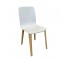 (40039076)SIDE CHAIR-White Molded w|Natural Frame