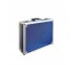 (64080304)SUITCASE-Blue Metal Suitcase w|Silver Trim