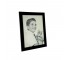 (52200455)PICTURE FRAME-Black Solid Frame w|Boy & Cat Portrait