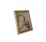 (52200458)PICTURE FRAME-Painted Wood Frame w|Floral Border & Picture of Child Holding Fabric