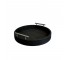 (25300422)TRAY-Dark Gray Shagreen Round Tray w|Chrome Handles
