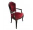 ARM CHAIR-Victorian Burgundy Velvet w|Dark Wood Frame