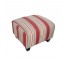 OTTOMAN-Red & Beige Striped