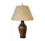 TABLE LAMP-Green & Red Glazed Lamp