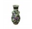 (52571078)VASE-Teal w|Multi-Colored Florals & Leaves