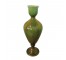 (52571088)VASE-Hollywood Regency Green/Brown Urn Shaped Vase