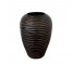 (52571089)VASE-Brown Ribbed Vase-10" H