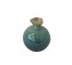 (52571094)VASE-Mini Stoneware Sea Blue w|Beige Rim