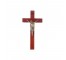 (52730091)WALL HANGING-Wooden Crucifix w|Pewter Jesus in Stigmata