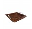 (25340451)TRAY-Wooden Square Tray w|Chrome Handles