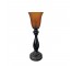(60073147)TABLE LAMP-Black Turned Base w|Orange Glass Shade