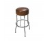 (40150233)STOOL-Brown Vinyl on Chrome Base