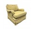 CLUB CHAIR-Beige Upholstered Arm Chair w|Rose Pattern