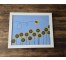 Framed Poster-Sunflower Beeline |Blue |White Frame