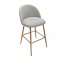 (40150234)STOOL-Counter Height Beige Nubby Upholstered Cushion w|Wooden Legs