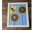 (8521PJ58) Pair of Sunflowers |Blue Background |White Frame