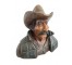 SCULPT-CARVED WOODEN COWBOY BUST