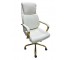OFFICE CHAIR-Executive White/Gold Swivel