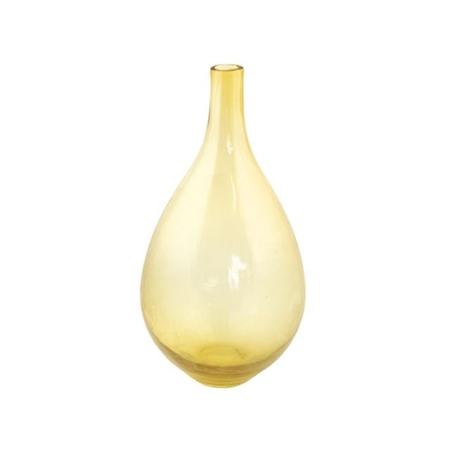 VASE-Translucent Orange Glass/Tear Drop Shape