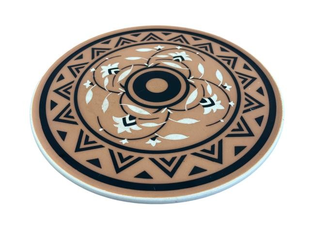 CAKE STAND-12DM-BRN CER-BLK SU