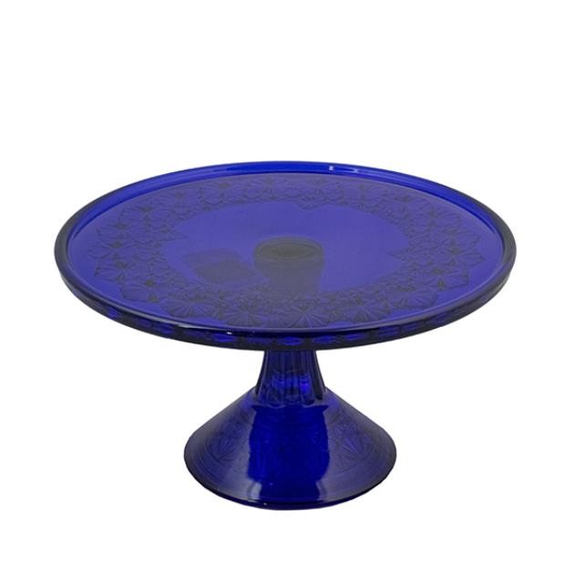 CAKE STAND-COBALT BL-RELIF UND