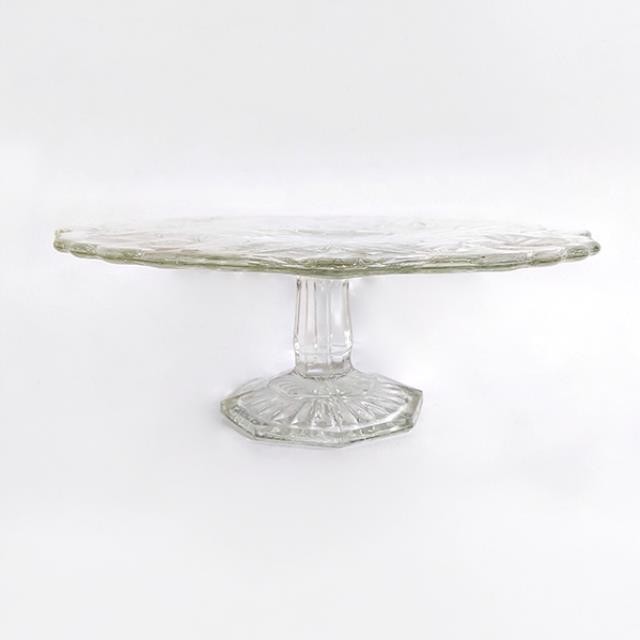 Clear Cake Stand with Floral D