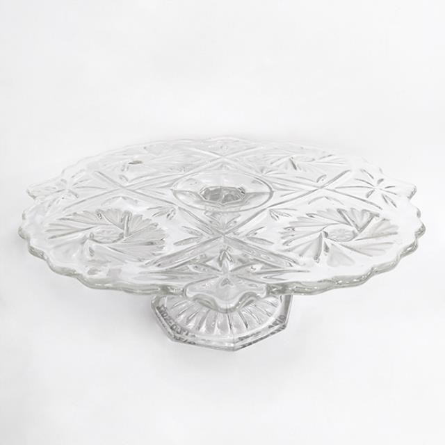 Clear Cake Stand with Floral D