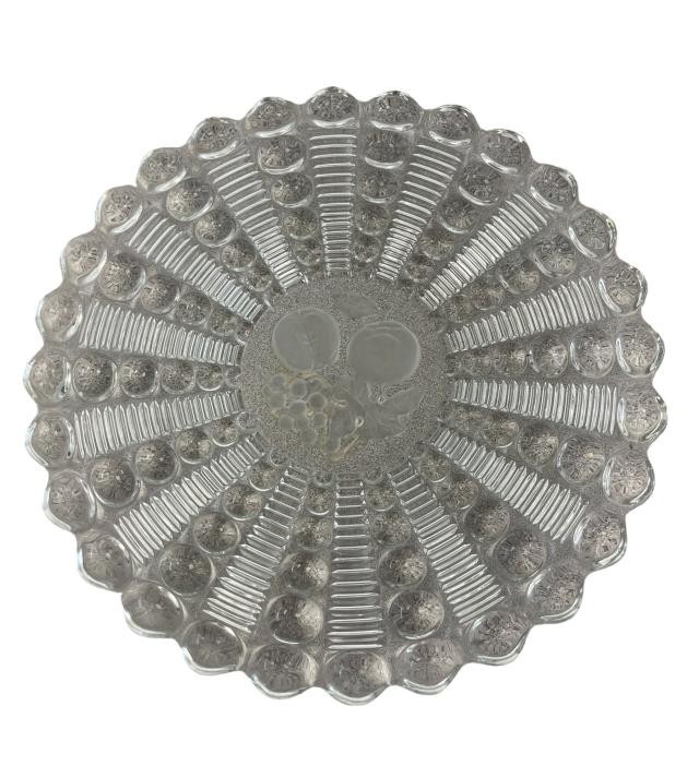 CAKE PLATE-12.25DM-FRUIT CENTER W/RUFFLED EDGE