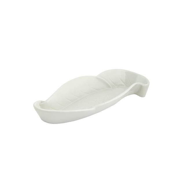 CANDY DISH-White Ceramic Leaf