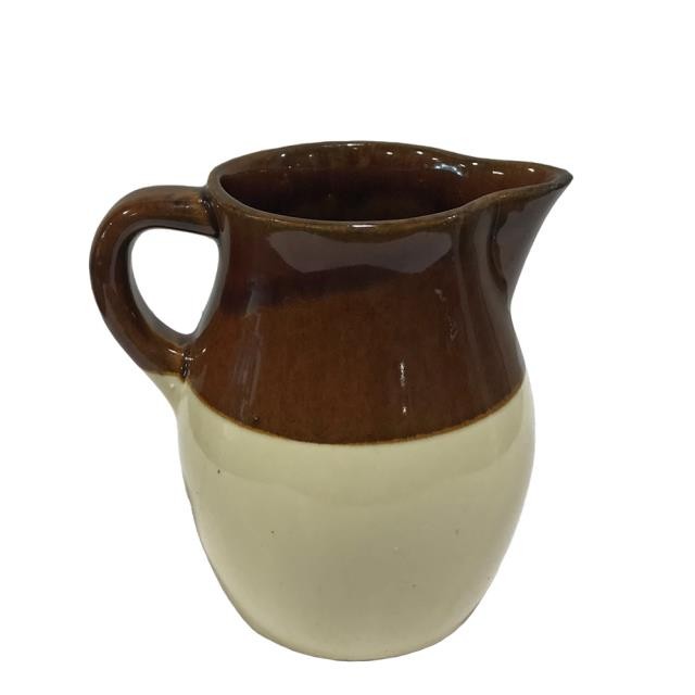 PITCHER-STONEWARE-2 TONE BRN-6