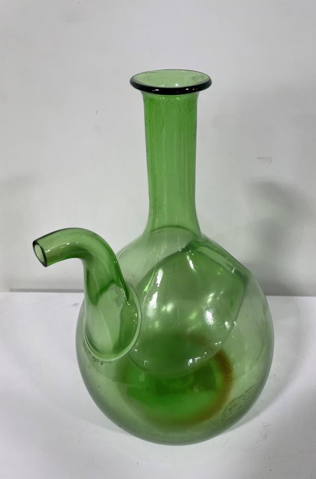 PITCHER/CARAFE-Artisan Green Glass