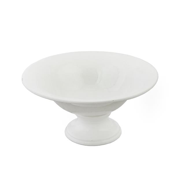 BOWL-White Glazed W/Pedestal Base