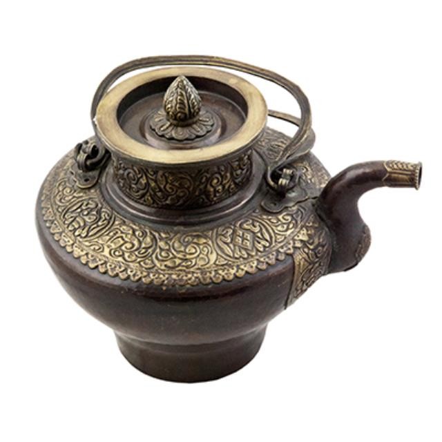 TEA POT-TIBETAN-RED COPPER-LG