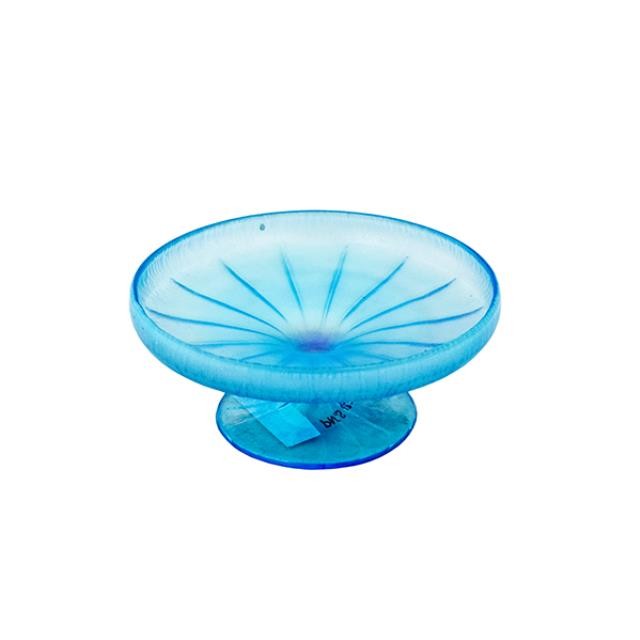 COMPOTE-Blue Carnival Glass