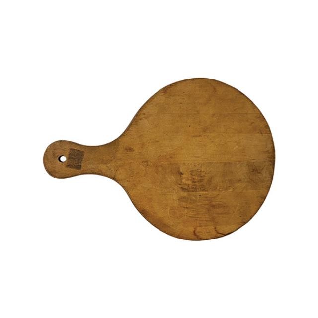 CUTTING BOARD-MEDIUM ROUND-WOOD W|HANDLE