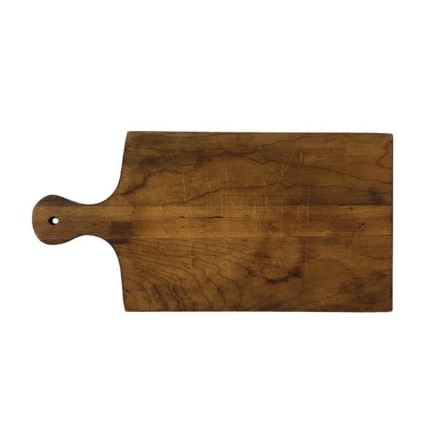 CUTTING BOARD-MED-NAT WOOD W|HANDLE