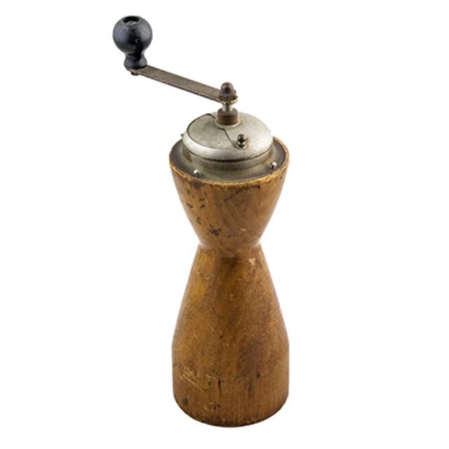 PEPPERMILL-ANTIQUE WOOD W/HAND