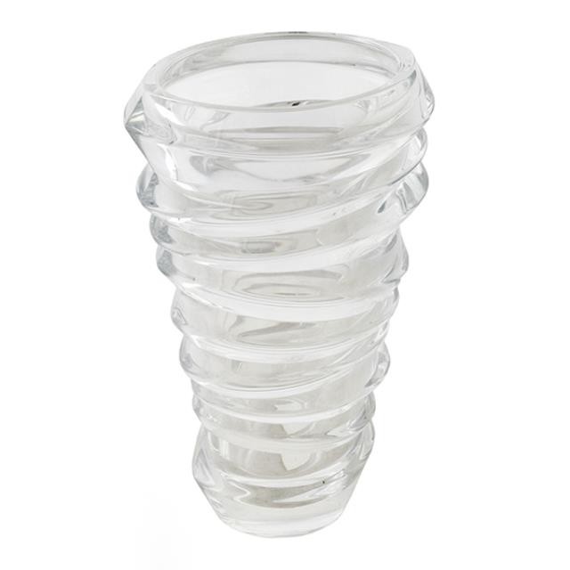 Vase-Thick Clear Glass /Tornado Swirl