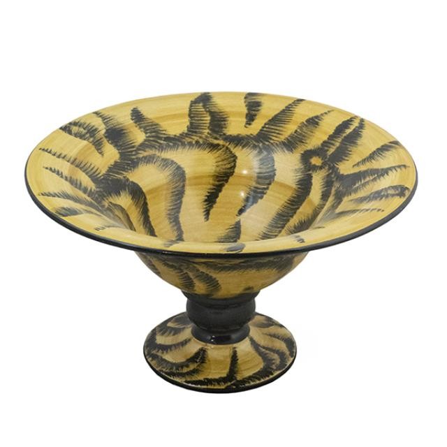 BOWL-Tiger Pattern W/Pedestal Base